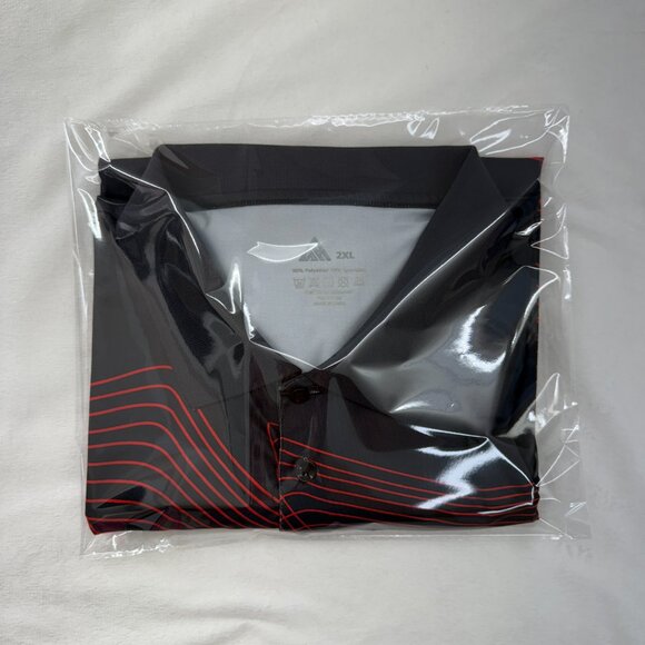 SR Speed Your Run Men's Black Red Striped Designed Golf Polo Shirt, Size 2XL - Picture 5 of 5